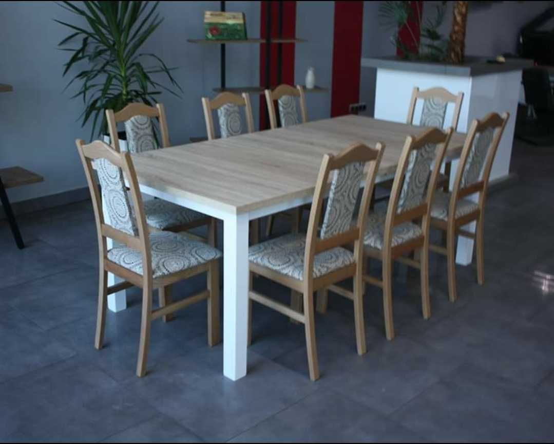 Duży zestaw Stół Krzesła Salon Jadalnia Stół 200-240cm