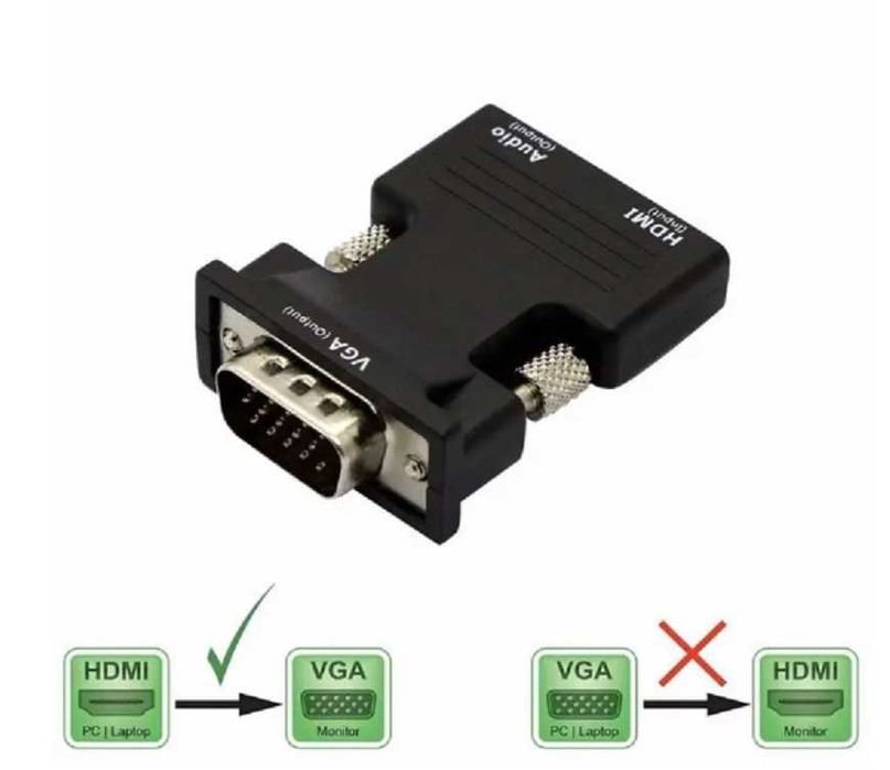 Перехідник  HDMI на VGA зі стерео аудіо виходом (mini-Jack 3.5 мм)