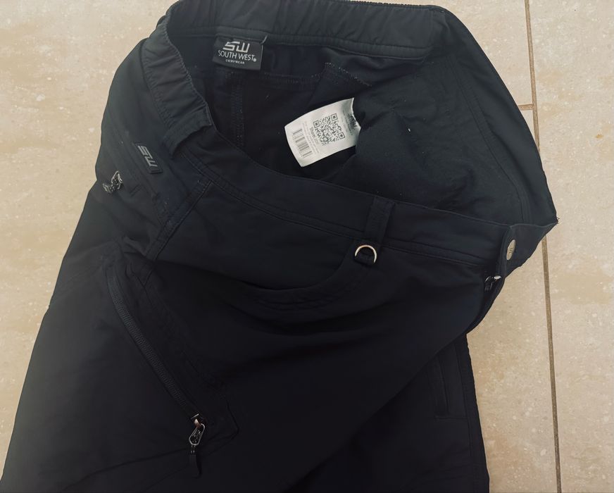 South West softshell trekkingowe M/L sportowe spodnie czarne męskie