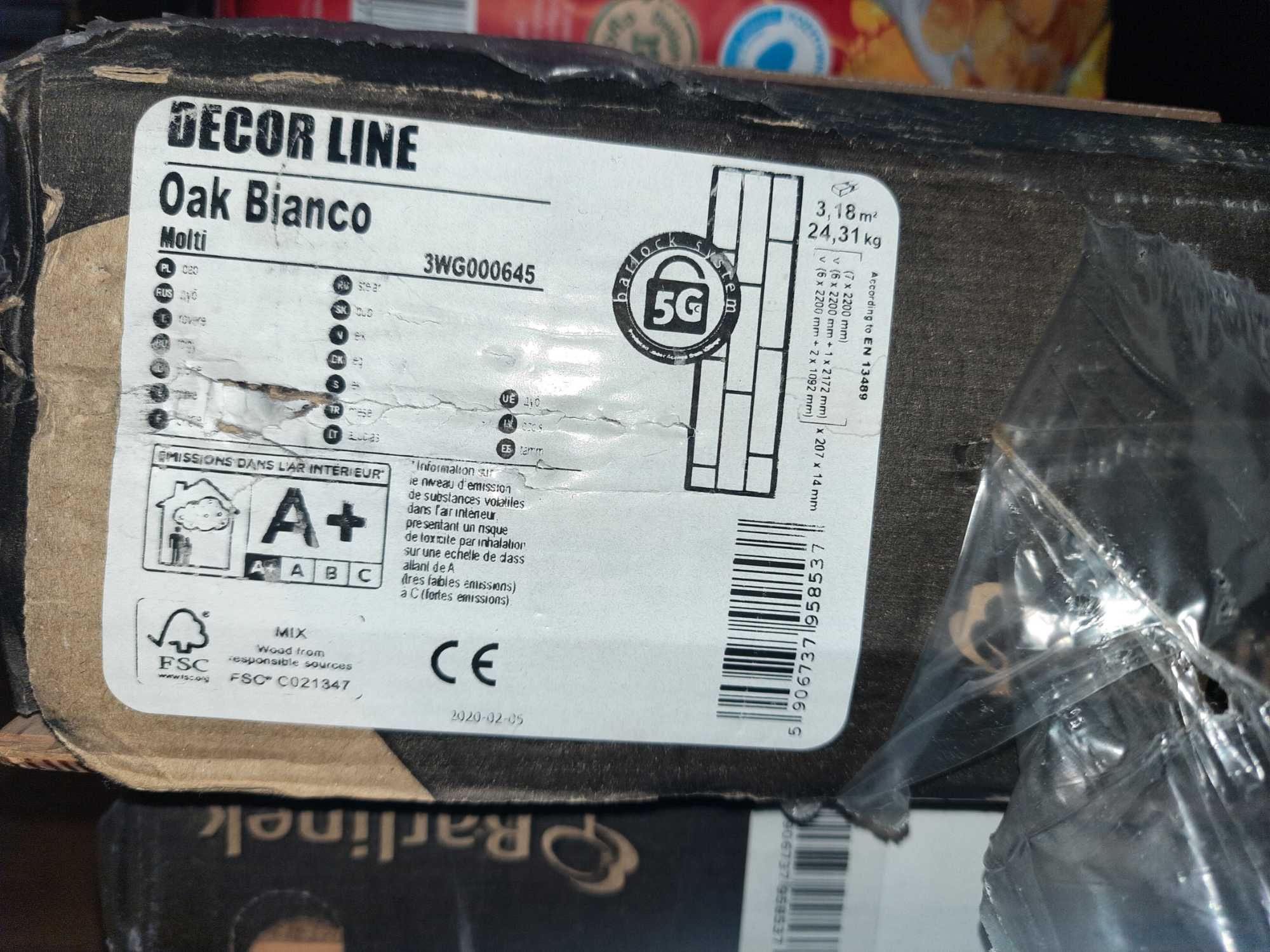Deska Barlinecka 3x3.18m2 OAK BIANCO Barlock system 5GC 2200x207x14mm