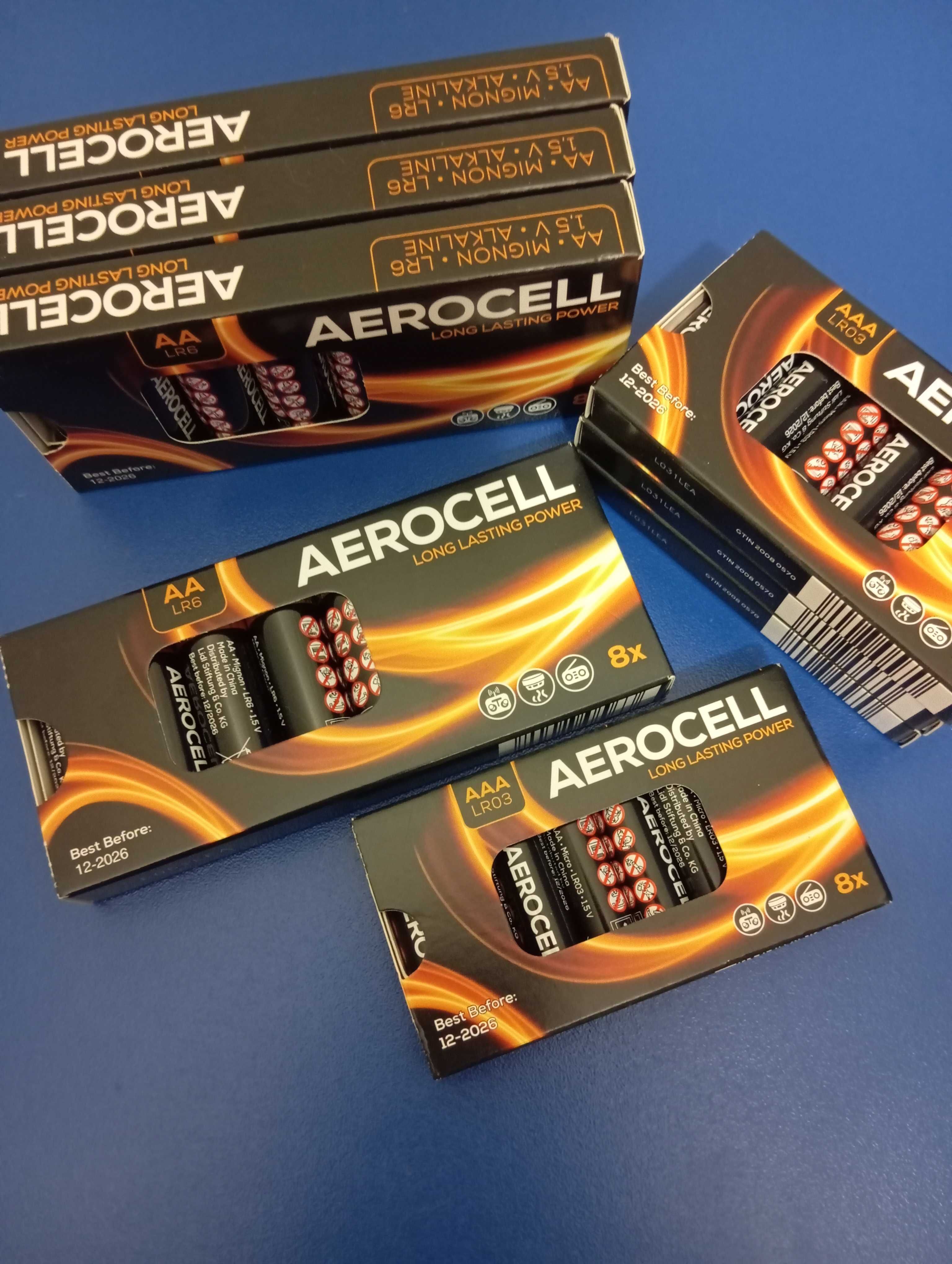 Батарейки Duracell та  Aerocell AA, ААА, Крона 9v
