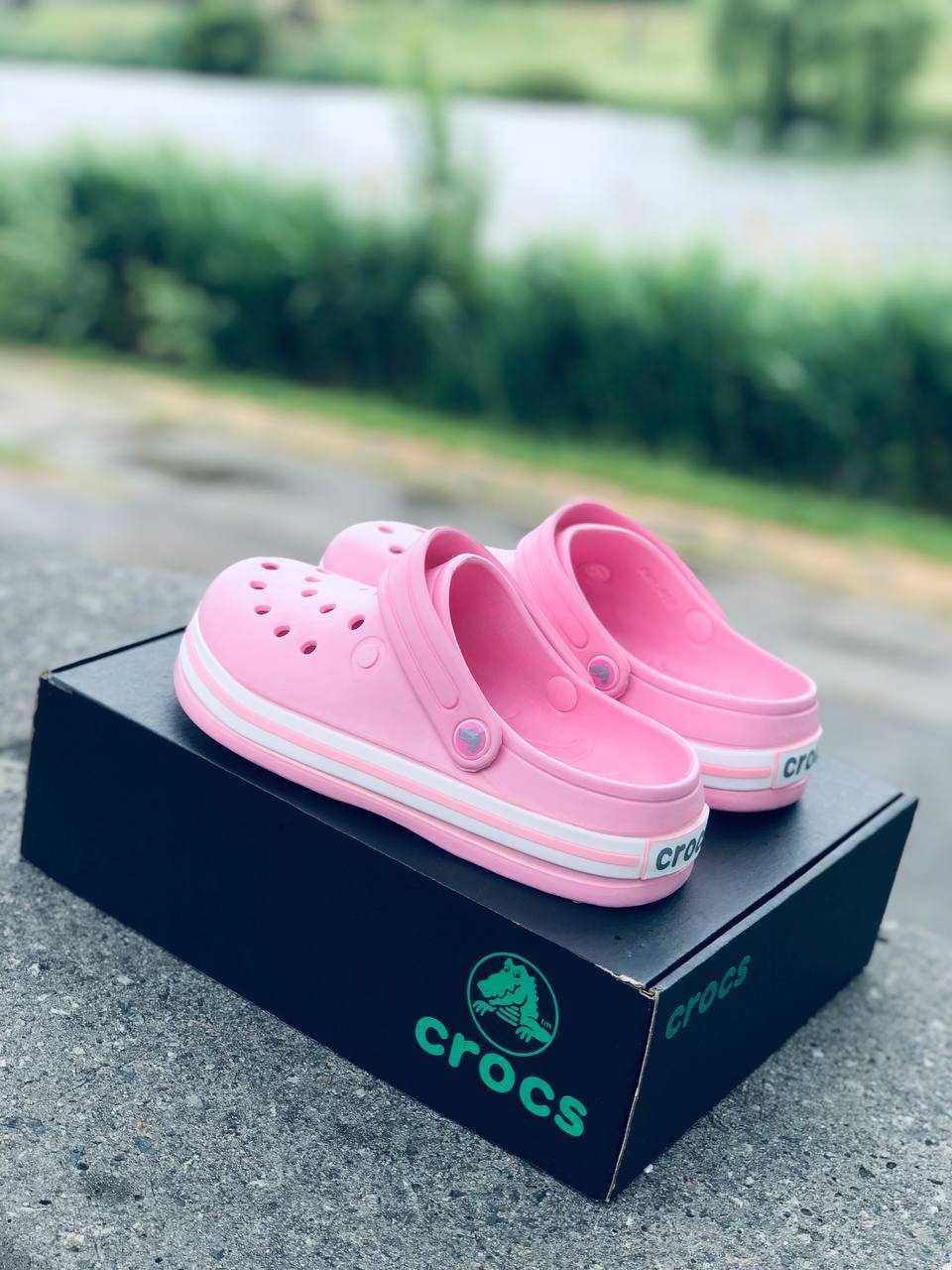 Женские тапки Crocs Pink Высокая подошва! Подростковые Крокс Гарантия!