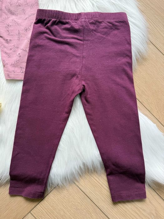 2 pak legginsy ciemno fioletowy mahoń rózowe sinsay r. 92