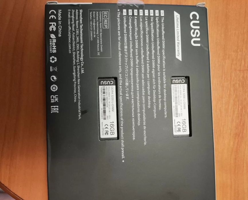 Продам озу cusu нова