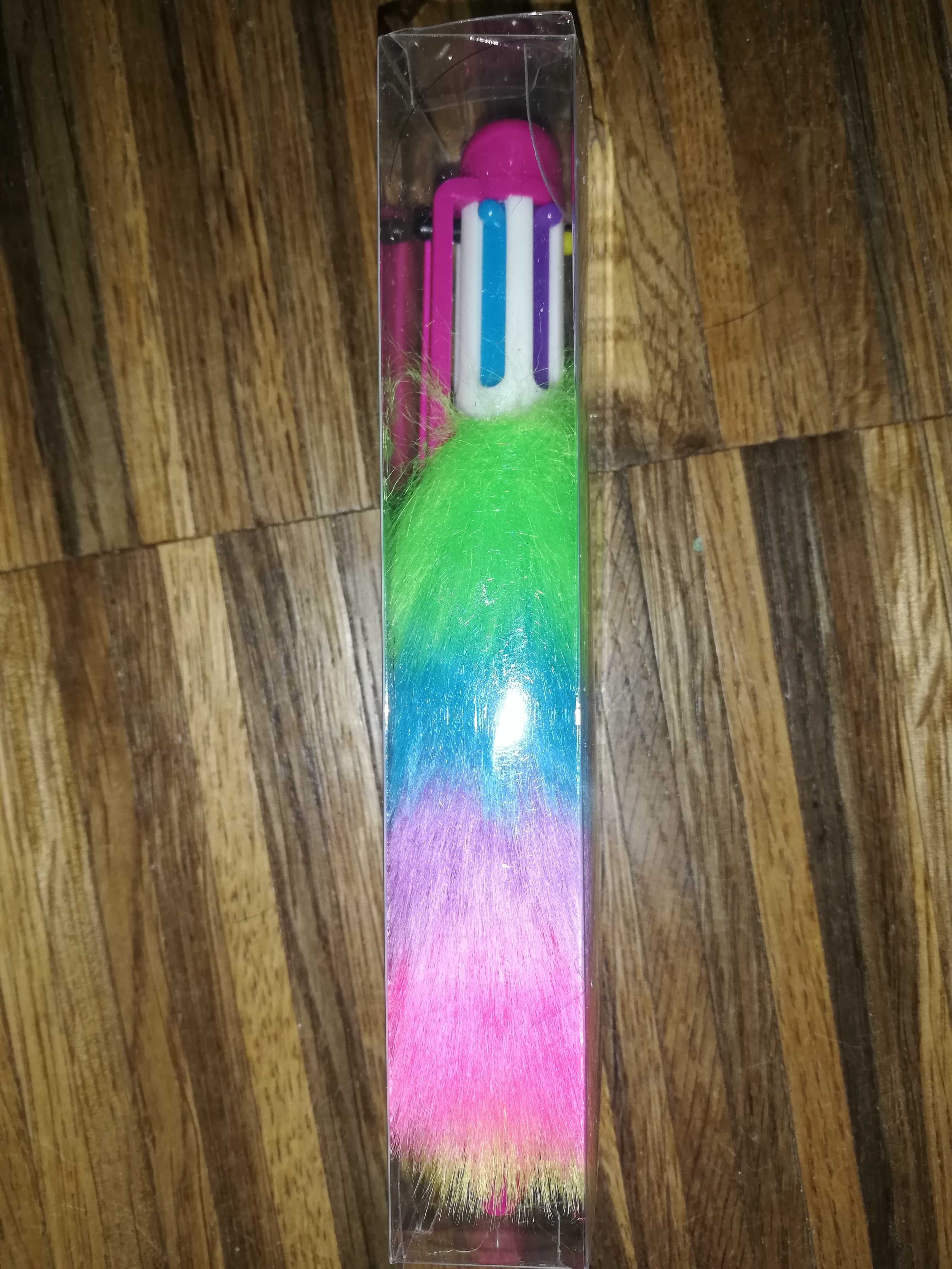 6 kolorowy długopis z futerkiem
