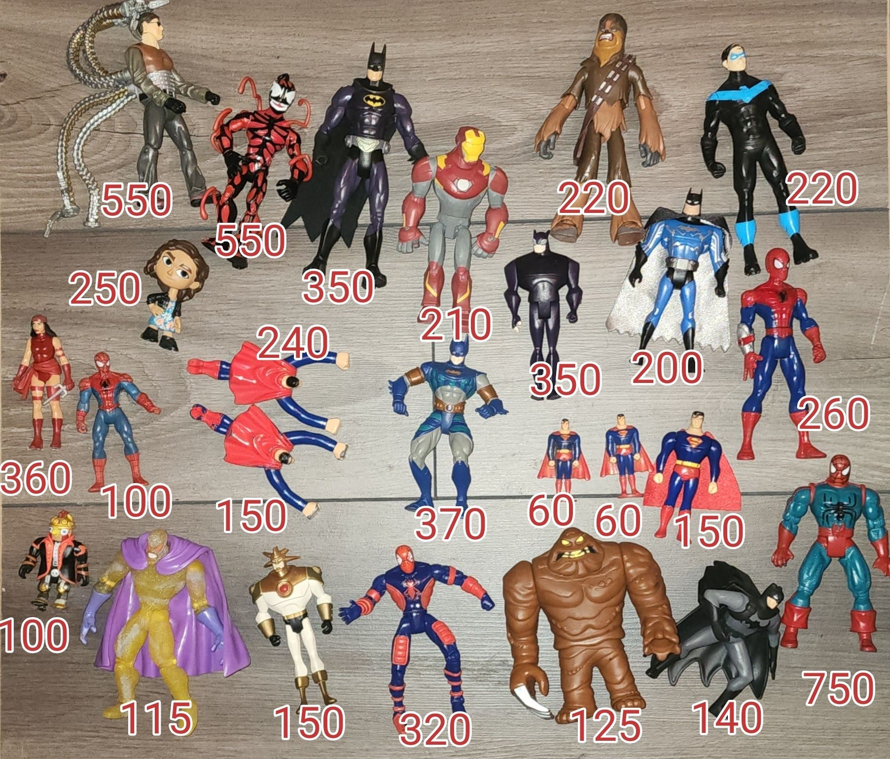 Hasbro Toy Biz Kenner Marvel DC шесть страниц фигурок, цены на фото