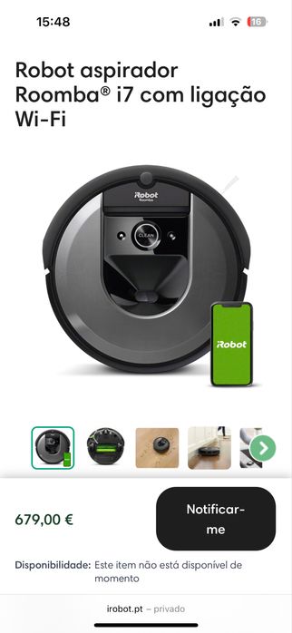 Aspirador Romba i7 com ligaçao wi-fi