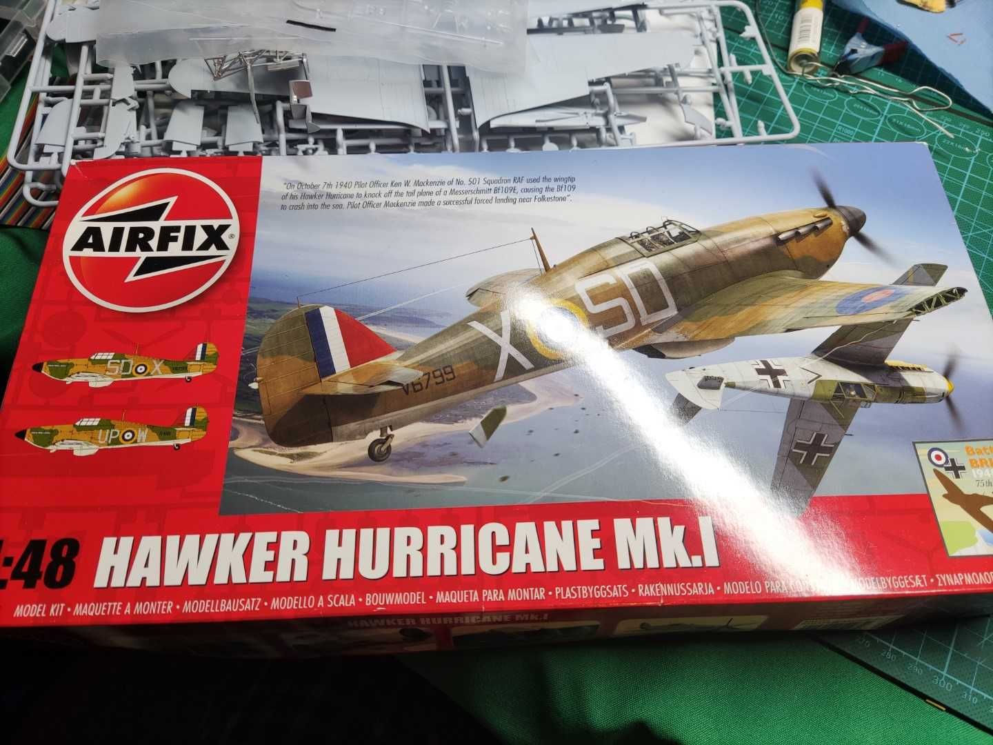 Kit Colecionavel Hawker Hurricane Mk.1 Airfix escala 1/48 com extras