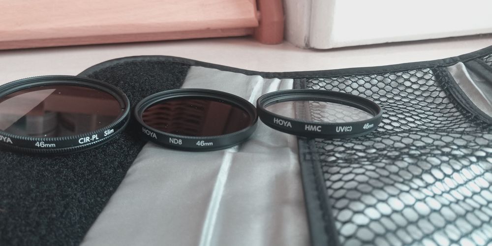 Zestaw filtrów Hoya 46mm filtr UV (c) HMC, CIR-PL slim, ND8