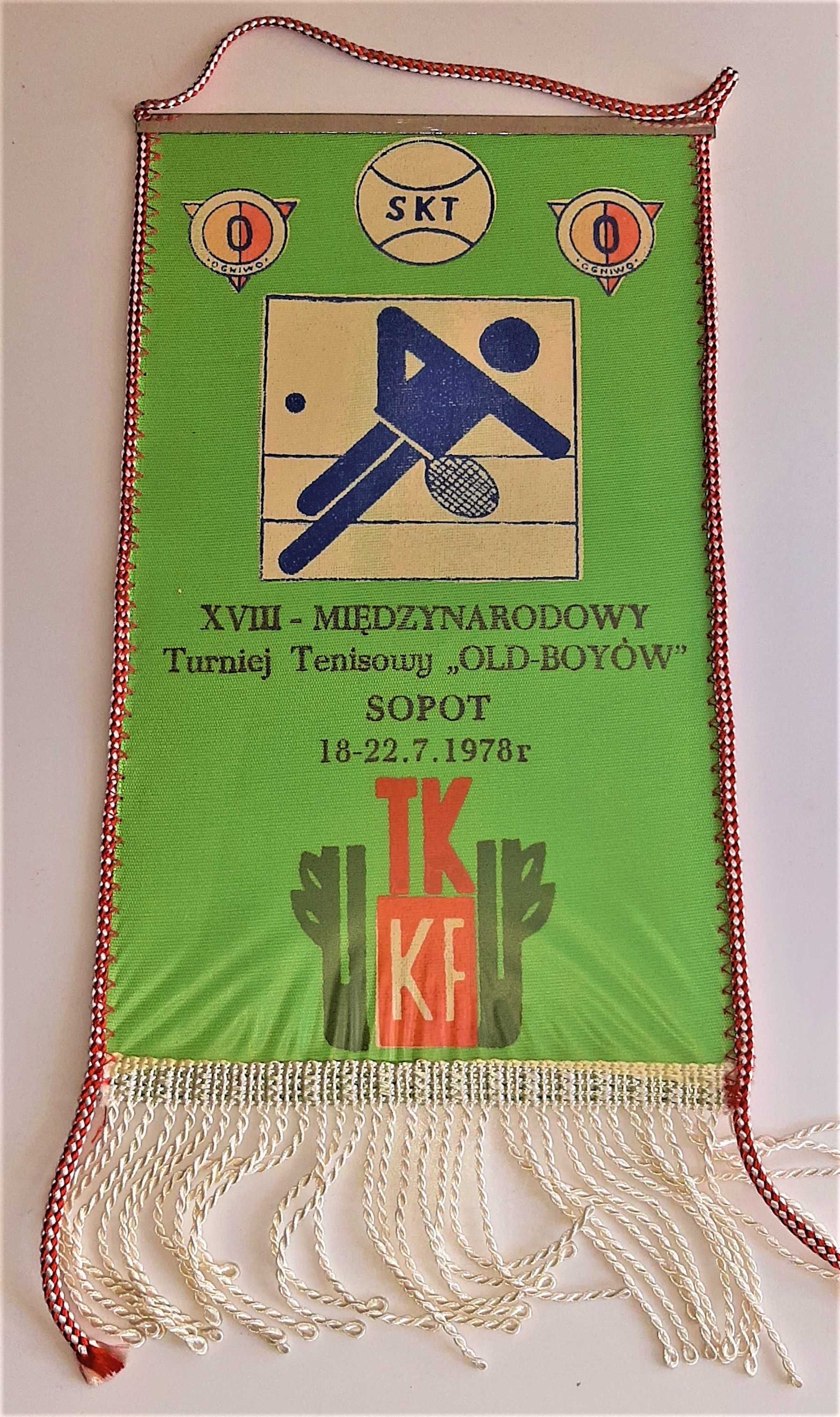 Proporczyk Tenis Turniej Old-Boyów Sopot 1978 TKKF
