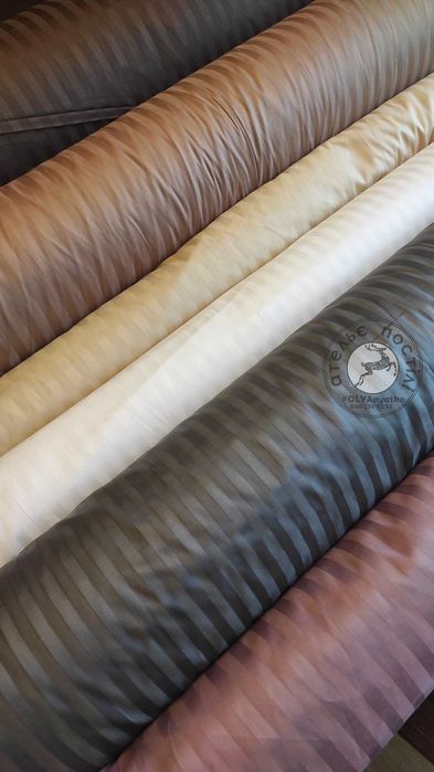 Постіль страйп сатин сірий, білий, рожевий, беж. Пошив на замовлення