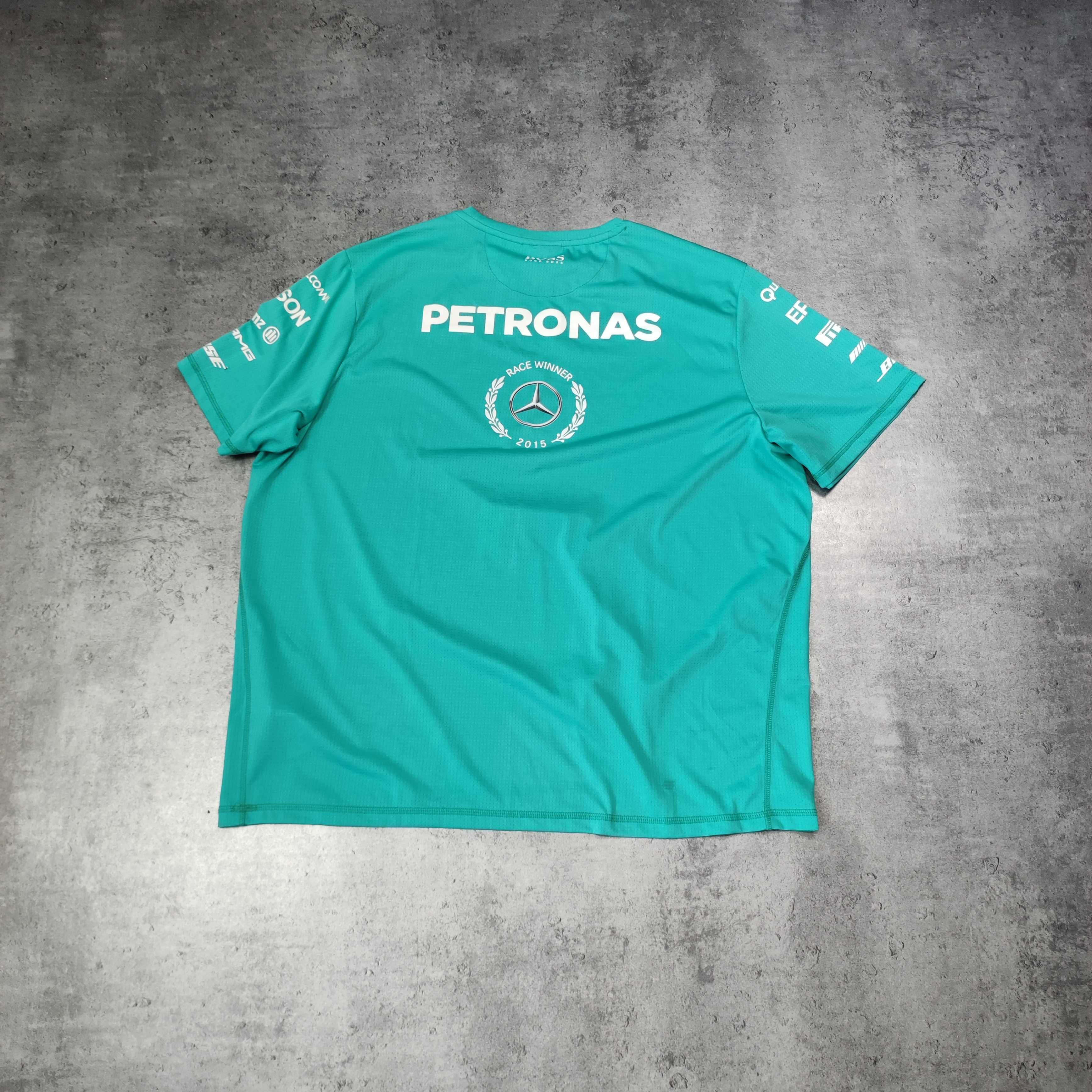MĘSKA PREMIUM Koszulka Mercedes Benz AMG Petronas Boss Wyścig F1 Logo