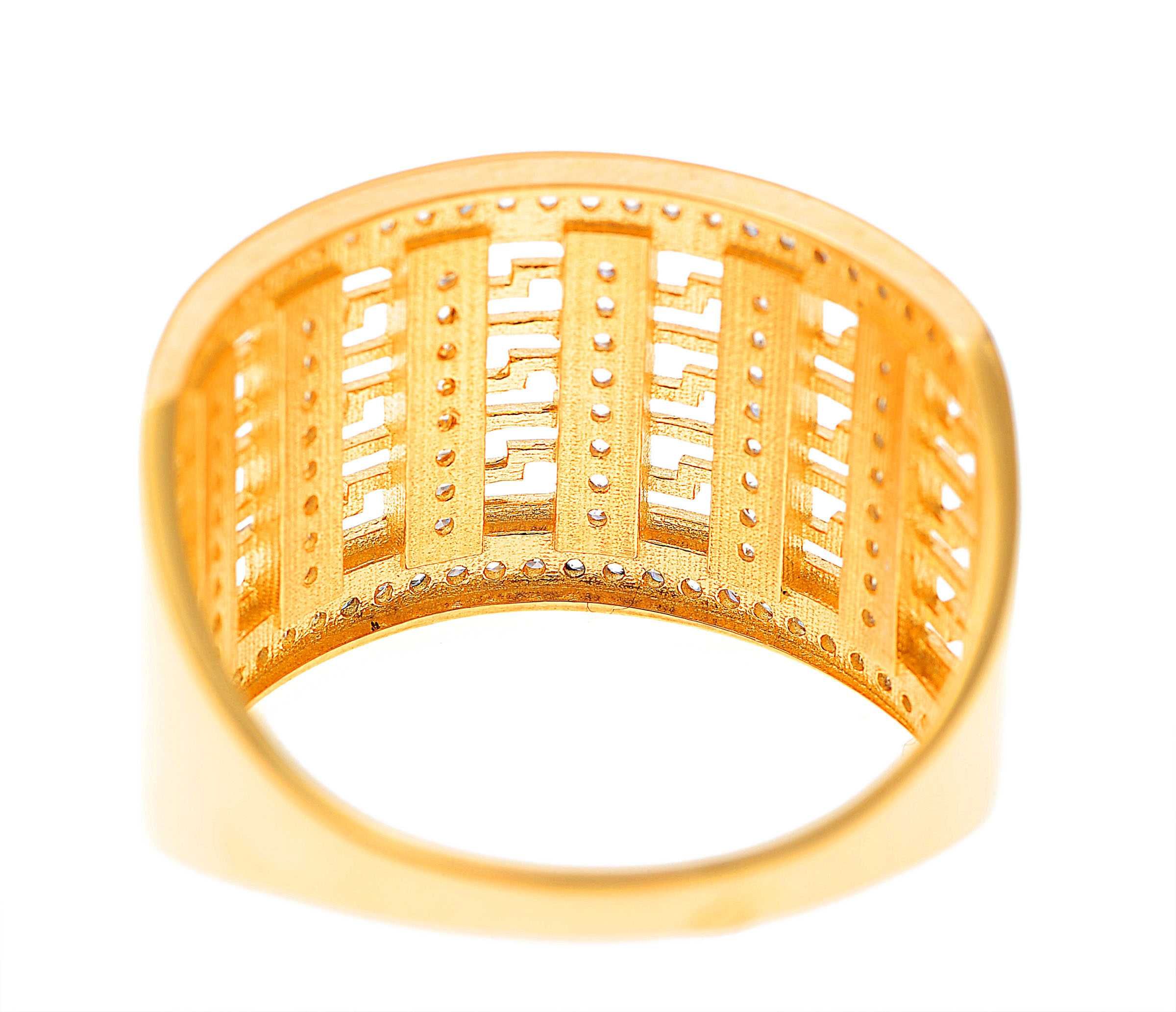Złoty pierścionek szeroki Grecki 213323