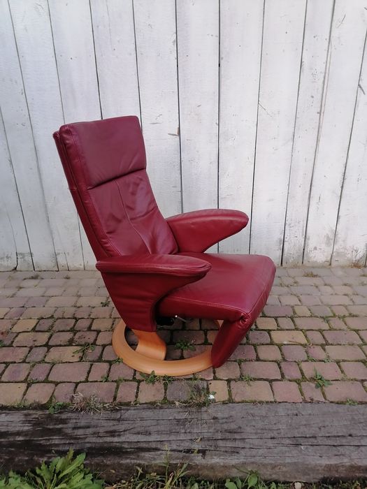 Fotel rozkładany art deco skóra