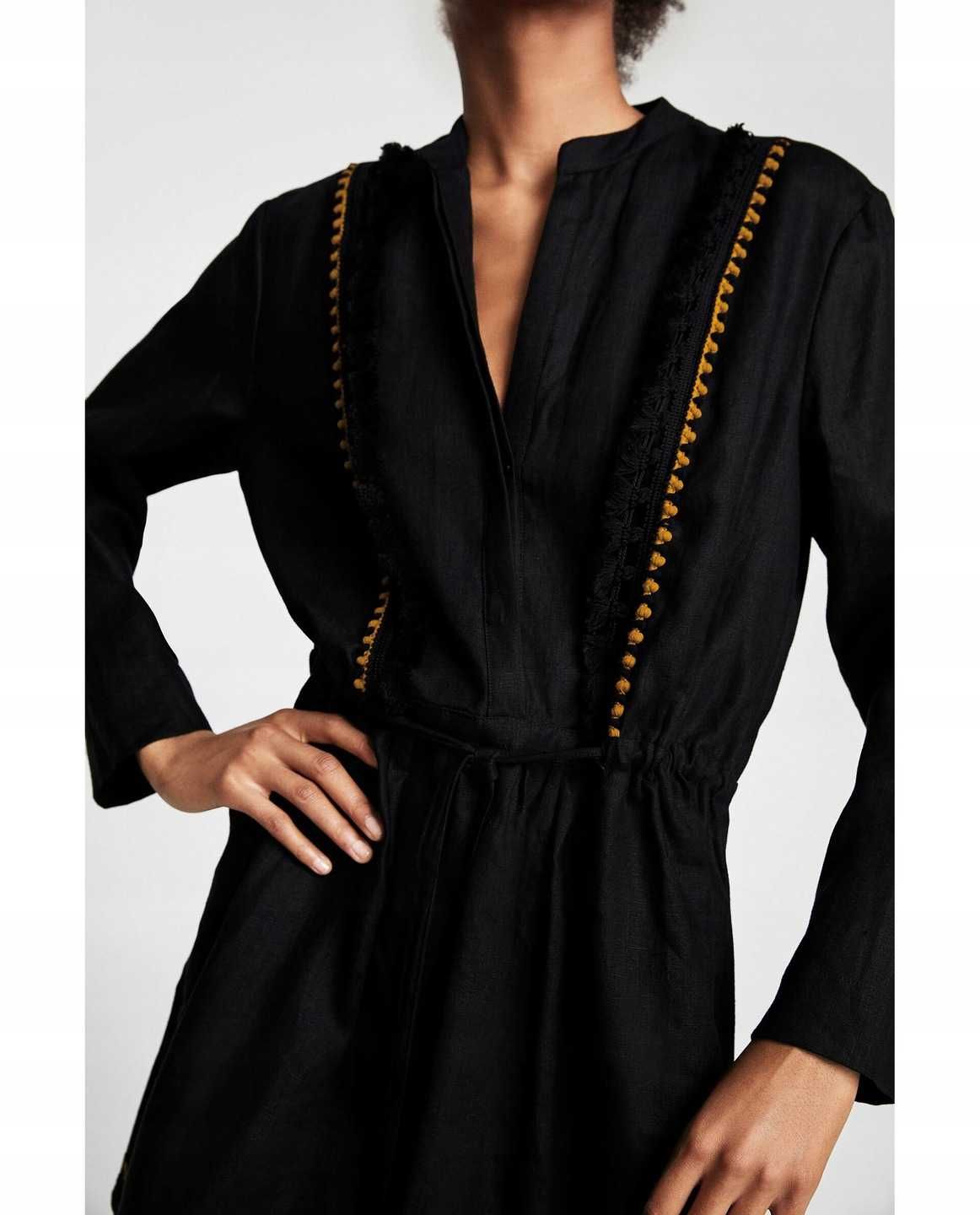 ZARA, LUX, 100% LEN, Sukienka/tunika, L/XL Oversize