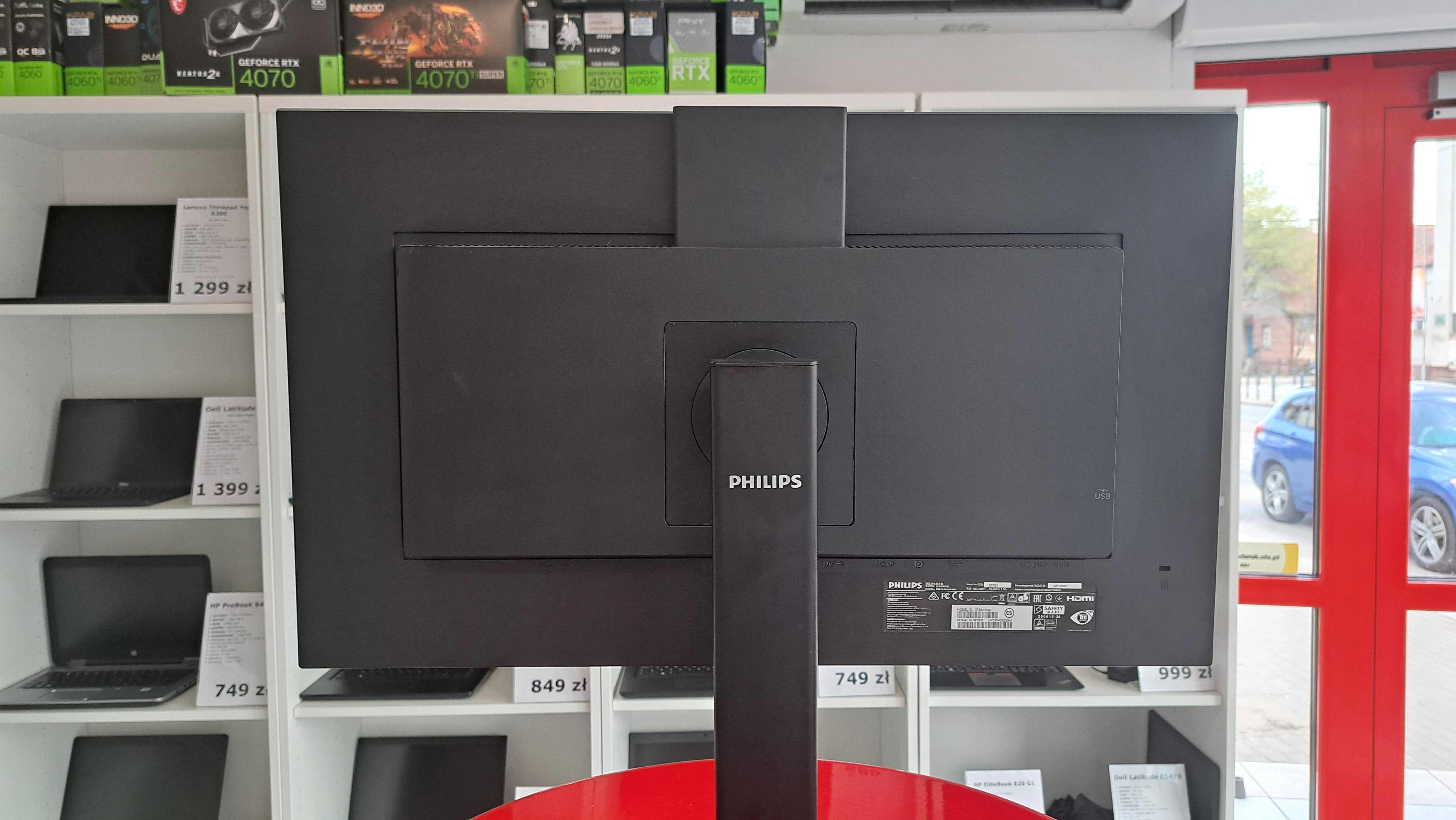 Monitor Philips  27" 2560x1440p Kamera Głośniki Regulacja Wys/Obrót