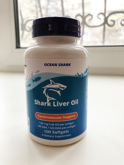 Жир печени акулы (сквален) Shark Liver Oil 100 капсул США