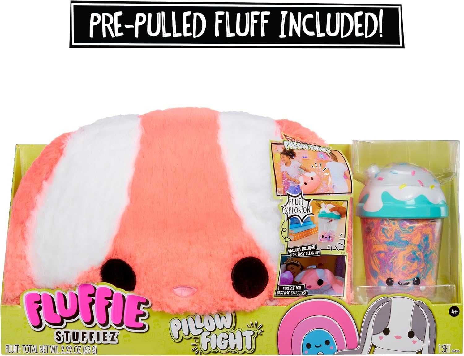 Великий Fluffie Stuffiez Pillow Fight Plush Bunny Бій подушками Зайчик