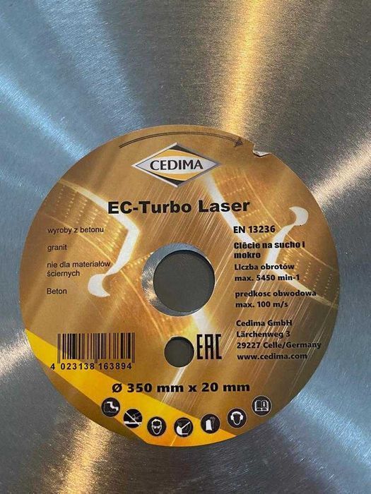 Tarcza tnąca diamentowa Cedima EC-Turbo Laser 350x25,4 (20) nowa