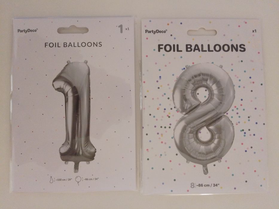 Osiemnastka 18 Urodziny pierwsze ósme jeden osiem baloniki świeczki