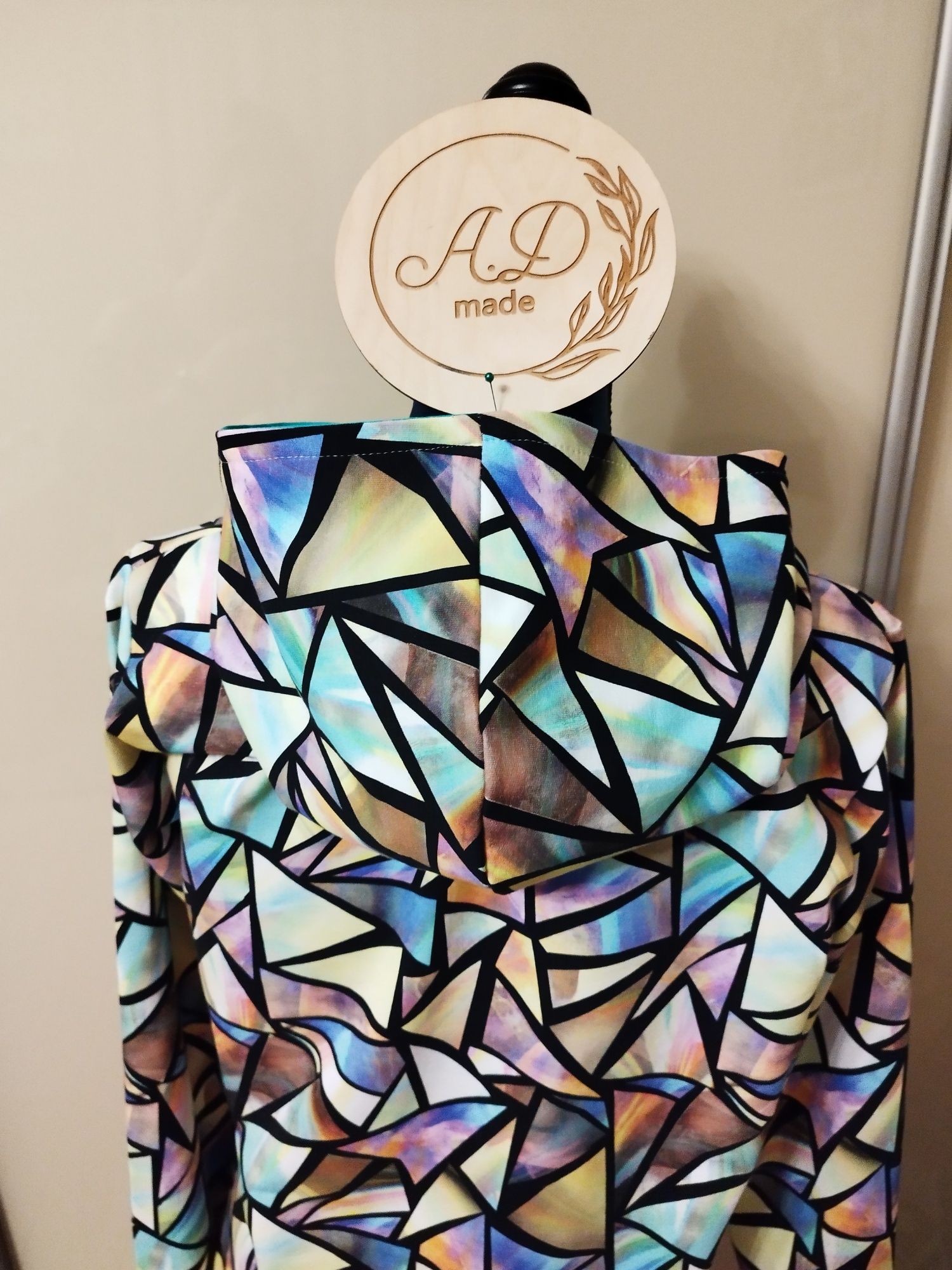 Damska bawełniana bluza z kapturem Geometria M