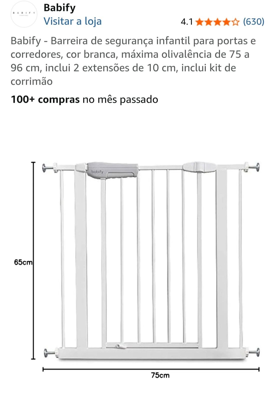 Barreira de segurança p/ criança