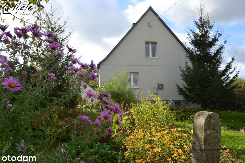 połowa domu o powierzchni 52 m² ogródek, nad jeziorem Drużno