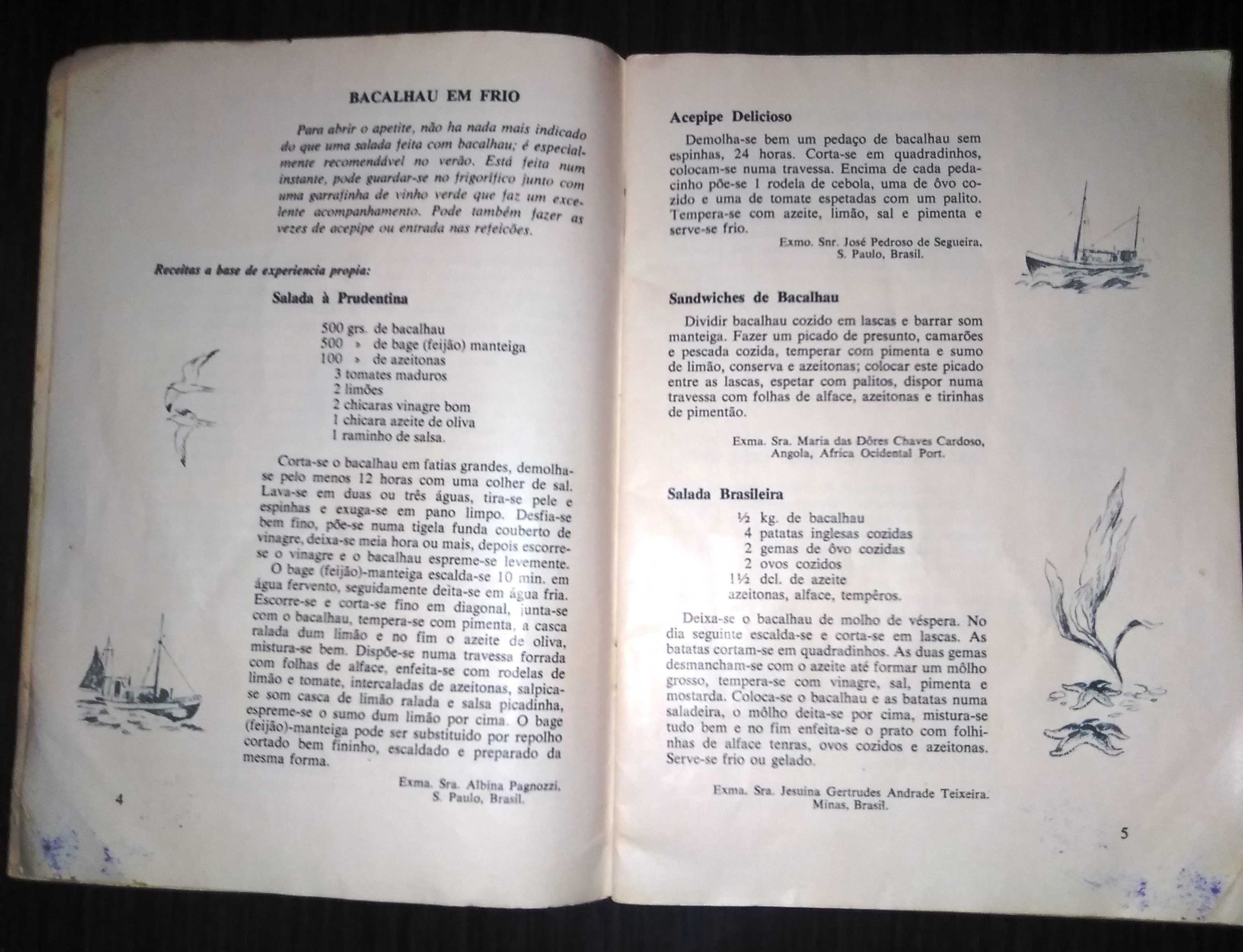 Bacalhau da Noruega Livro anos 60 Receitas de Culinária Raro