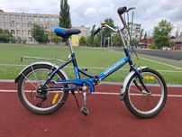 Велосипед складний з багажником синій 20" OPTIMABIKES VECTOR