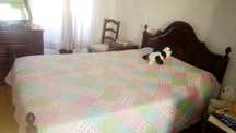 Mobília de Quarto de Casal em Madeira Castanho Maciça