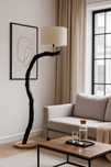 Duża lampa podłogowa vintage loft z gałęzi drewno driftwood