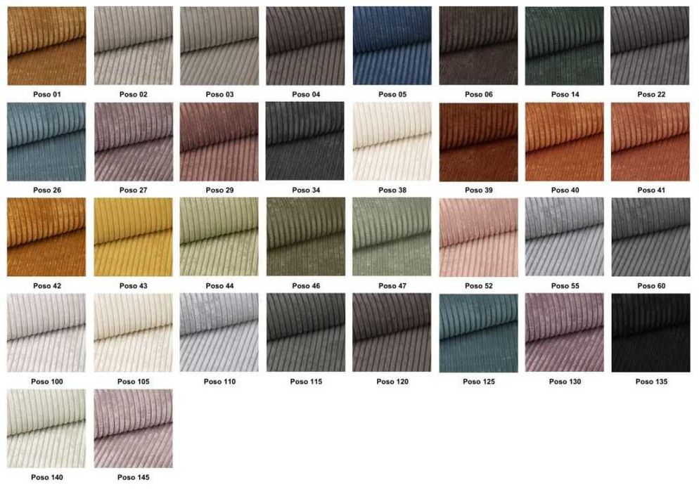 Duży narożnik z funkcją spania i pojemnikiem tkanina sztruks Bergamo U