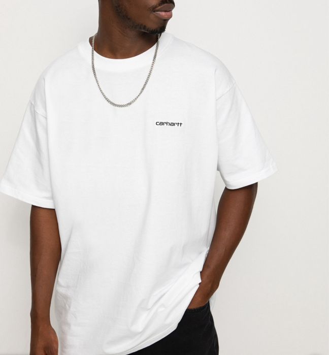 Мужские футболки Carhartt University Кархарт белая черная тишка