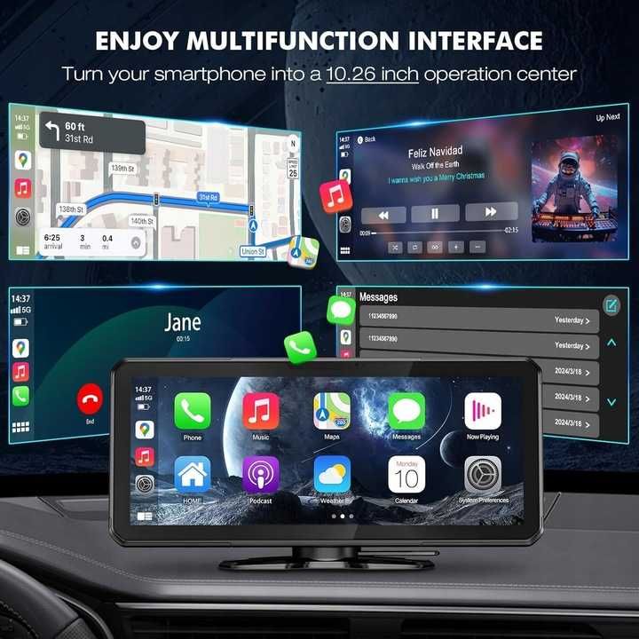 Radio samochodowe URVOLAX UR73C Apple Carplay Auto Wireless Android
