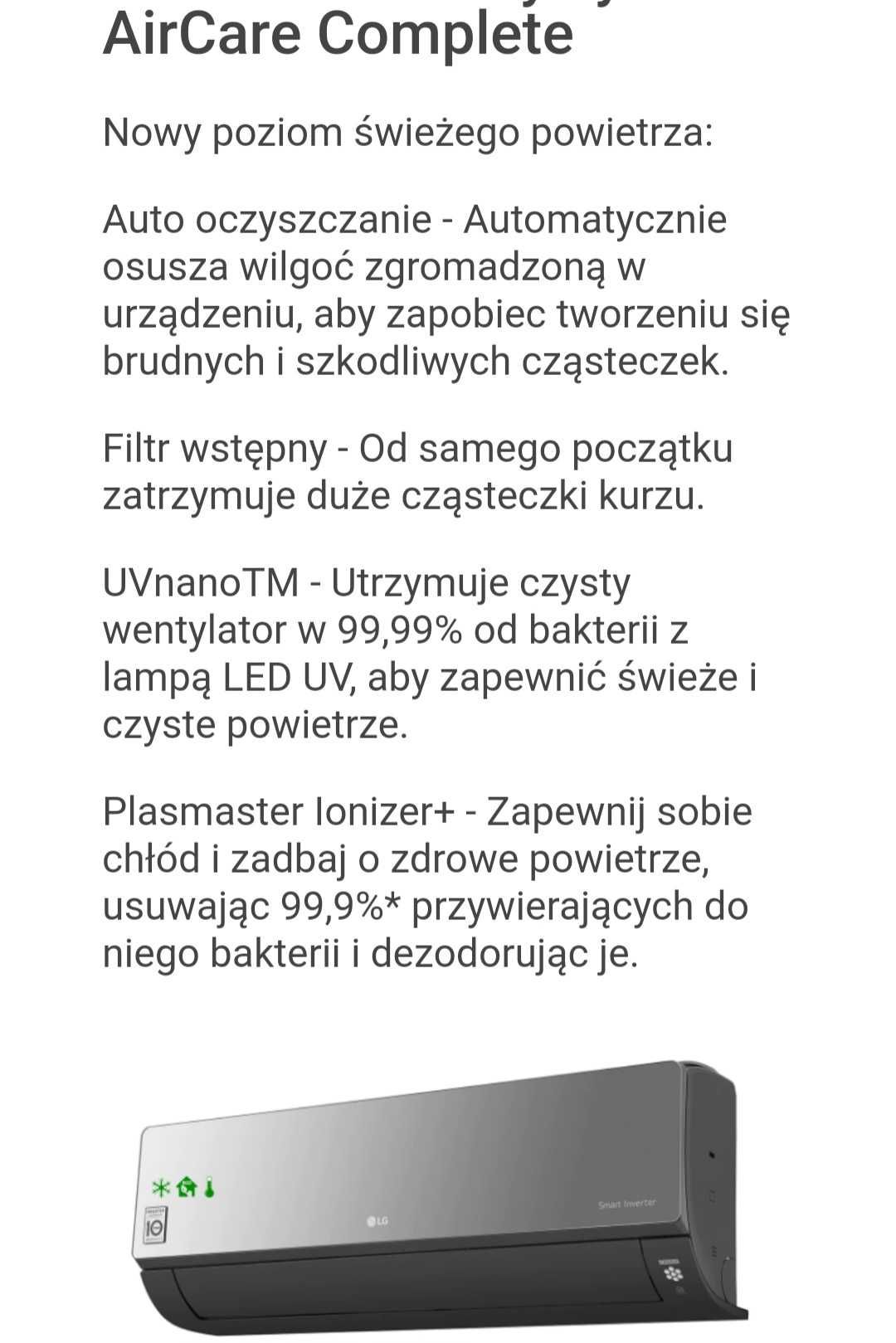 Klimatyzator ścienny LG Black Mirror