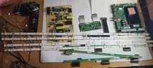 Philips 43 PUS650412: płyta główna, zasilacz, LEDy, T-con