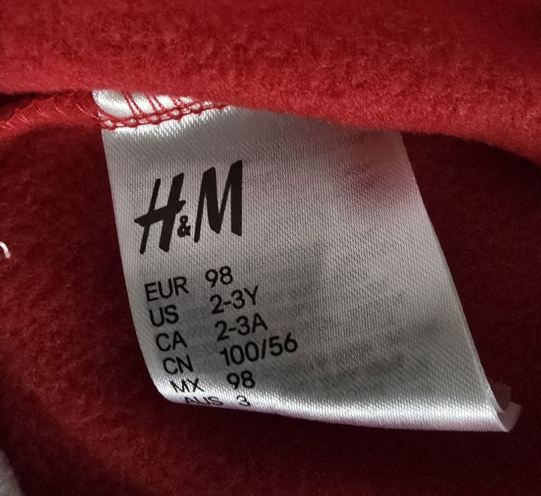 H&M-czerwona czapka Mikołajkowa r.98cm