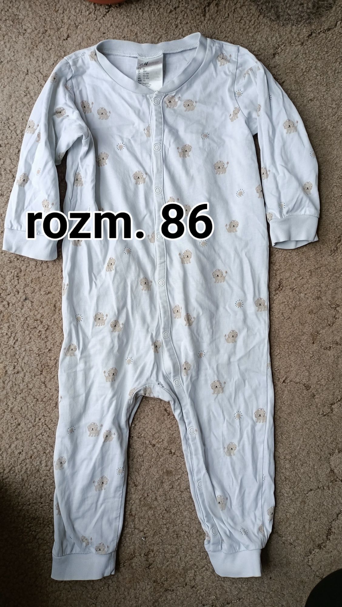 Piżama jednoczęściowa lew H&M rozm 86