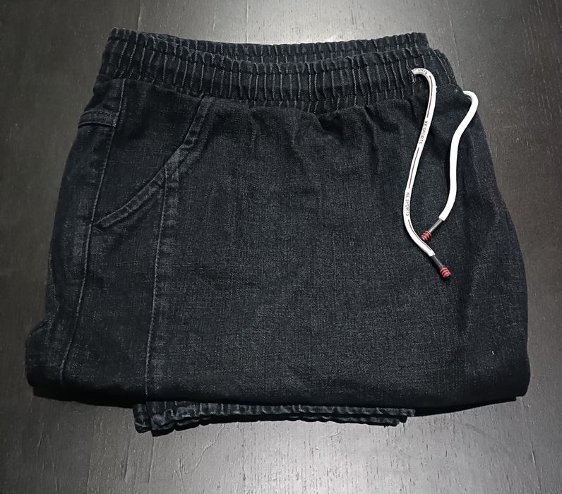 Calças de ganga largas pretas 6XL