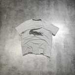 MĘSKA PREMIUM Bawełna Koszulka Szara Duże Logo Lacoste France Krokodyl