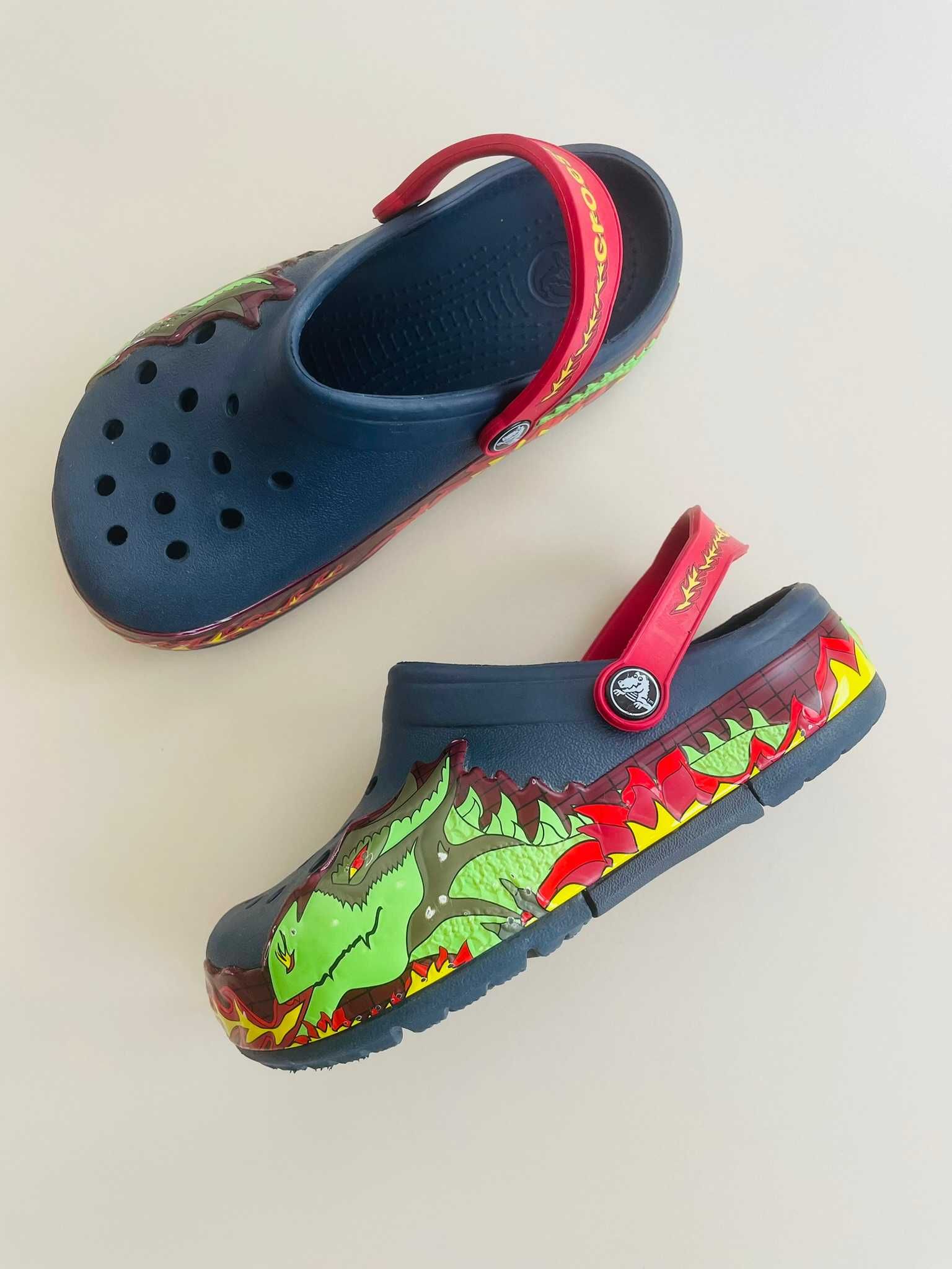 Детские кроксы сабо шлепанцы crocs lights fire dragon clog