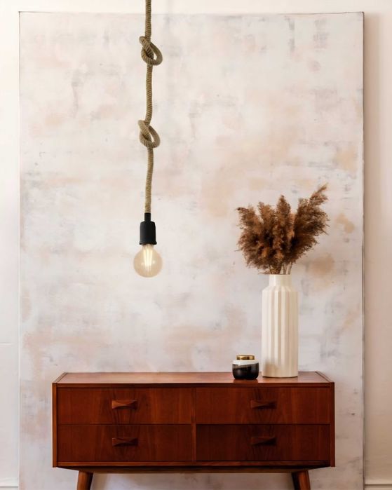 Lampa wisząca sznur lina konopna styl vintage Eglo RAMPSIDE