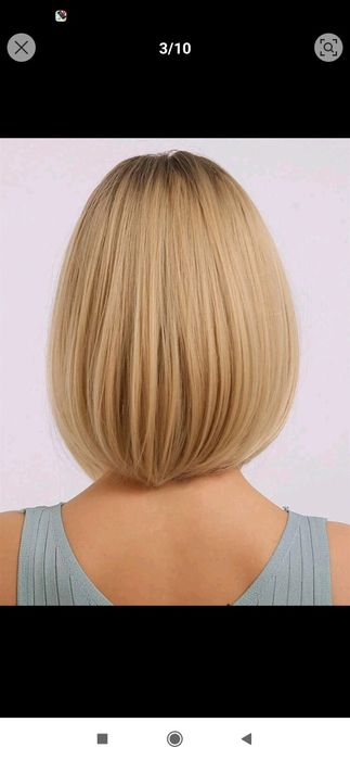 Peruka bob nr.6 blond z grzywka