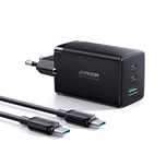 Joyroom szybka ładowarka GaN 65w Usb-a, 2x Usb-c czarna + kabel Usb-c