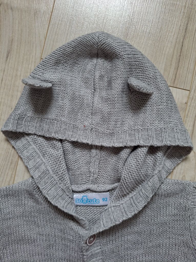 Sweterek rozpinany z Misiem, So Cute by PEPCO,  rozmiar 92