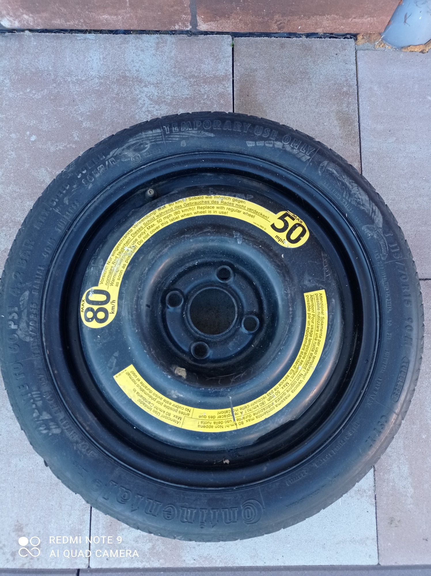 Koło dojazdowe opel corsa