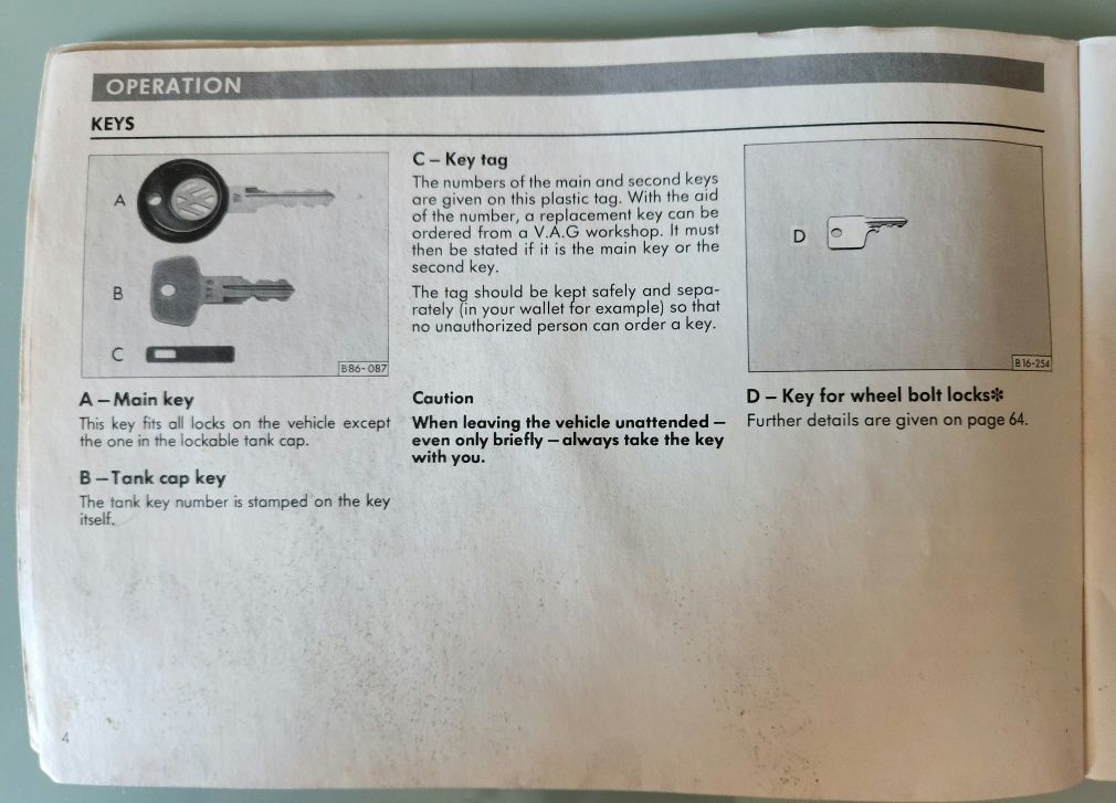 Manual de instruções Vw Pólo 86C