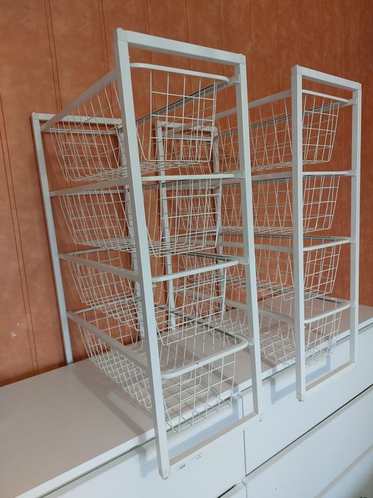 Ikea Jonaxel koszyki regał biały