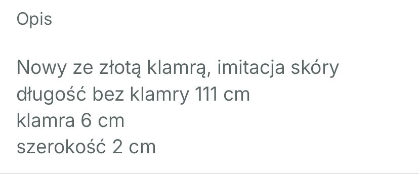 pasek damski z klamrą