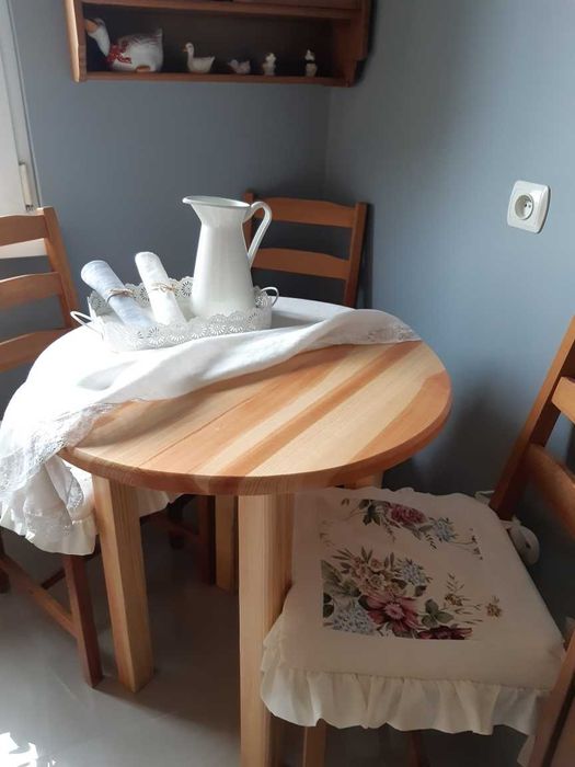 STÓŁ DREWNIANY okrągły 80 cm naturalna sosna stoły kolory